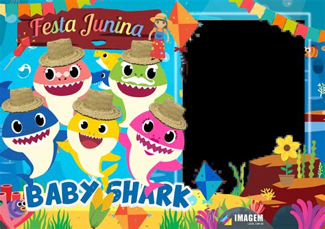 Festa Junina Baby Shark Moldura Imagem Legal