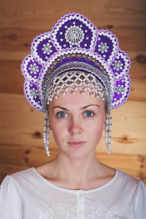 kokoshnik russian traditional folk slavic costume crown etsy