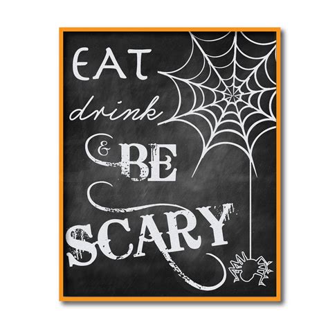 Eat Drink And Be Scary Sign For Halloween Aesthetic Journeys Designs