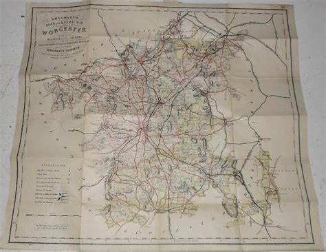 Cruchleys Road And Railway Map Of The County Of Worcester Showing All