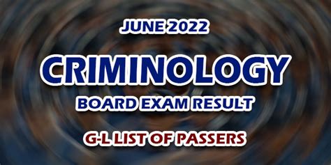 Cle Results June Criminology Board Exam Result G L List Of Passers