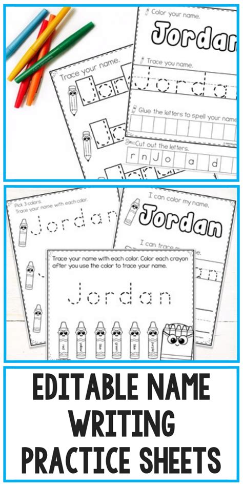 Alphabet letters, words these five worksheets show the lower case cursive handwriting alphabet. Name Writing Practice Editable | Name writing practice ...