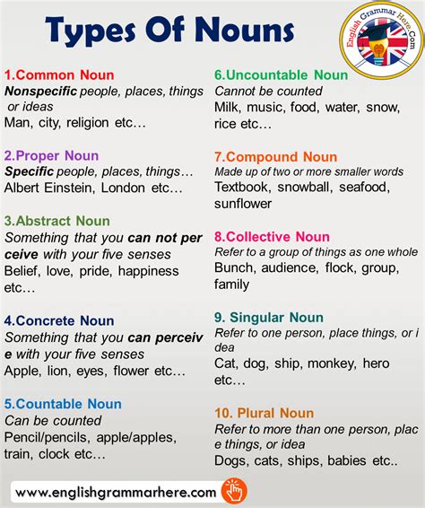 Types Of Nouns Definition And Examples Types Of Nouns Common And Proper