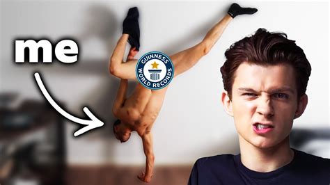 I Set A Handstand World Record CHALLENGING TOM HOLLAND YouTube