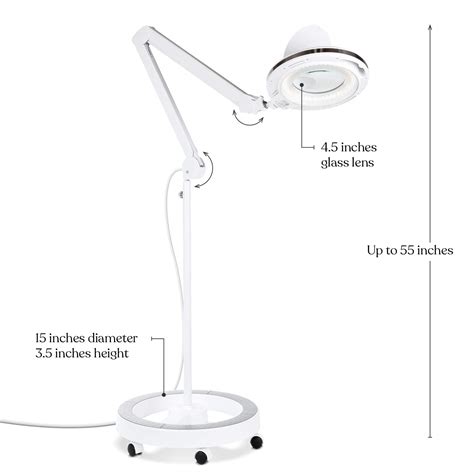 Brightech Lightview Pro 6 Wheel Rolling Base Magnifying Floor Lamp