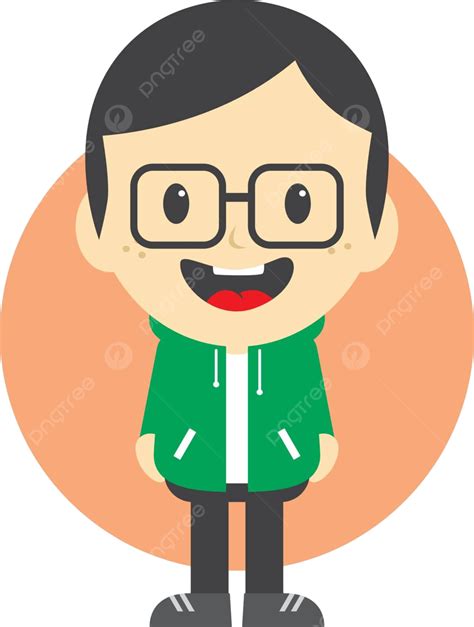 Adorable Boy Cartoon Character Handsome Casual Young Vector Handsome