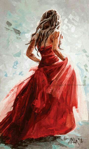 Painting By Maria Lady In A Red Dress So Very Pretty Dress Painting Woman Painting Painting