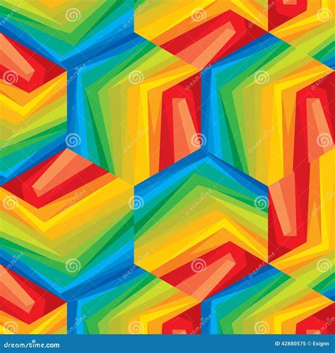 Seamless Geometric Pattern In Multicolour Stock Vector Illustration