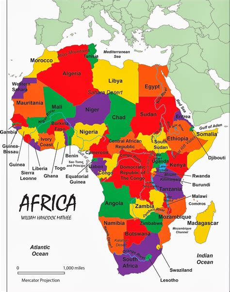 Geography 200 Matheewh Africa Reference Map