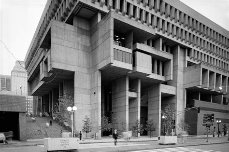 Boston City Hall An Example Of Brutalism Like A Prison In The Center