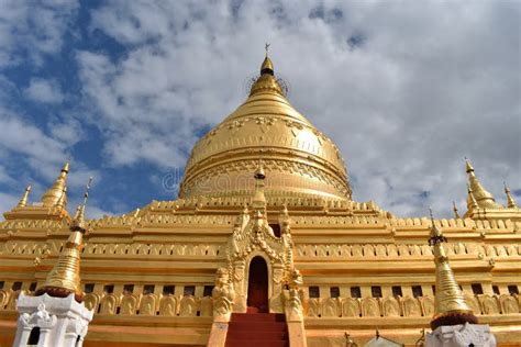 Shwezigon Pagoda In Bagan Myanmar Stock Image Image Of Church