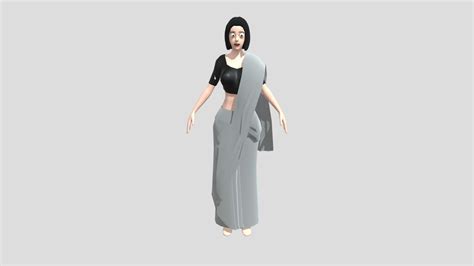 Female In Saree 3d Model By Abhiaimer [2530c28] Sketchfab