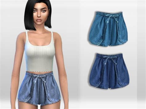 The Sims Resource Comfy Denim Shorts By Puresim • Sims 4 Downloads
