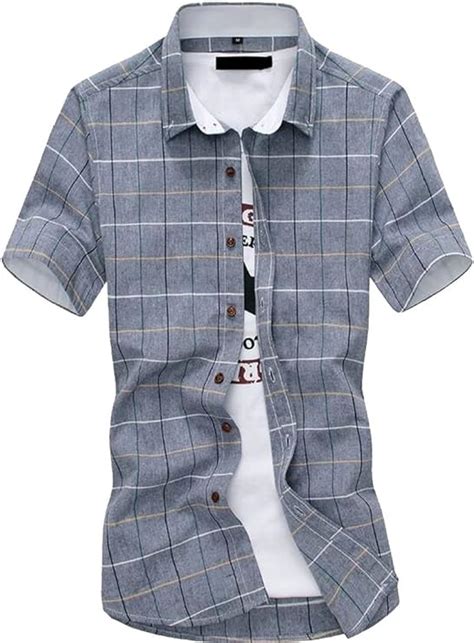 Generic Camisa De Manga Corta Para Hombre Estilo Informal Ajustada Con Botones Xs