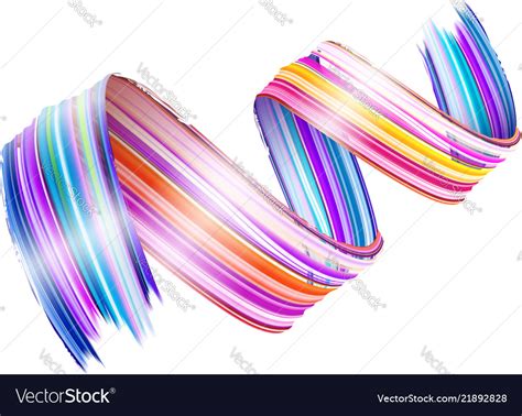 Abstract Paint Brush Stroke Colorful Curl Vector Image