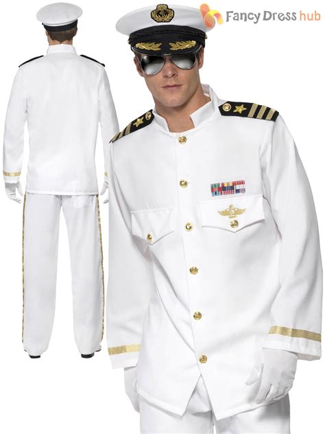 Mens Sailor Costume Adults Navy Officer And Gentleman Fancy Dress