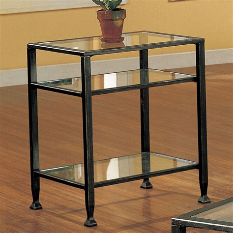 Sei Bunching Metal End Table Glass Side Table