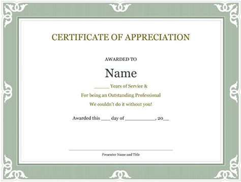 A certificate of service is a document that certifies an employee's time of service in a company or organization. 5+ Printable Years of Service Certificate Templates - Word ...