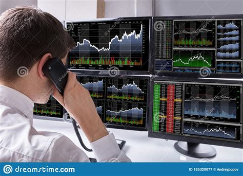 Close Up Of Stock Broker Talking On Telephone Stock Image Image Of