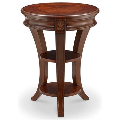 Magnussen Home Inverness Round Accent Table With Shelves Morris Home