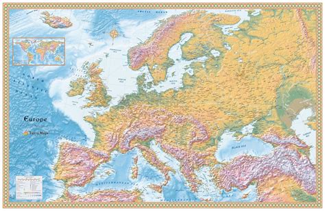 Europe Physical Map Aegean Sea