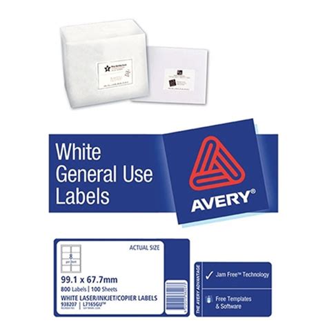 Buy The Avery L7165 Label General Use A4 8sheet 100 Sheets 938207