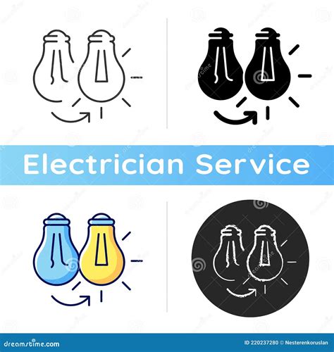Changing Lightbulb Icon Stock Vector Illustration Of Electrician