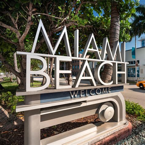 Welcome To Miami Beach Sign In Miami Beach Fl
