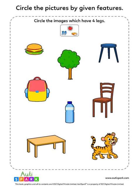 Circle Pictures By Feature Fun Image Sorting Worksheet 10 Autispark