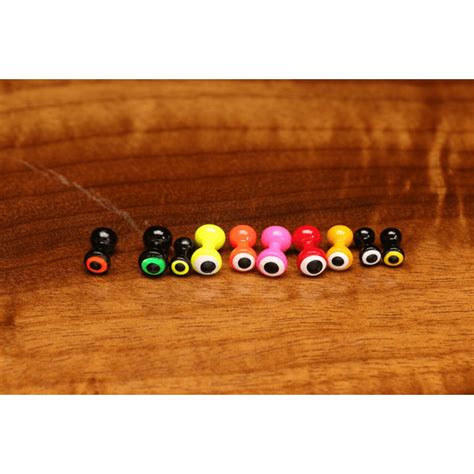 Hareline Double Pupil Brass Eyes Beads Cones Barbells Eyes