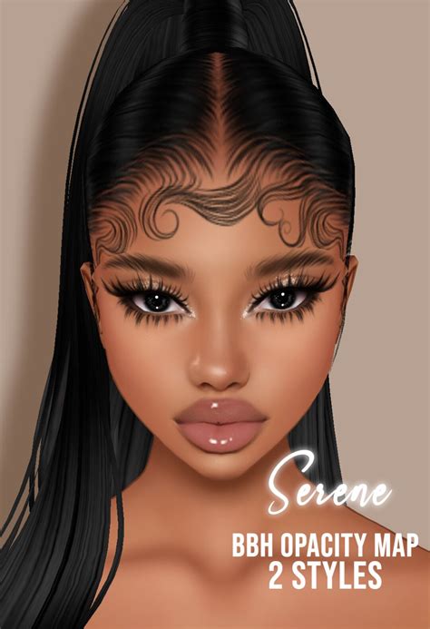 Serene Baby Hair Opacity Map For Imvu Bbh Baby Hair Texture Sleek Cap