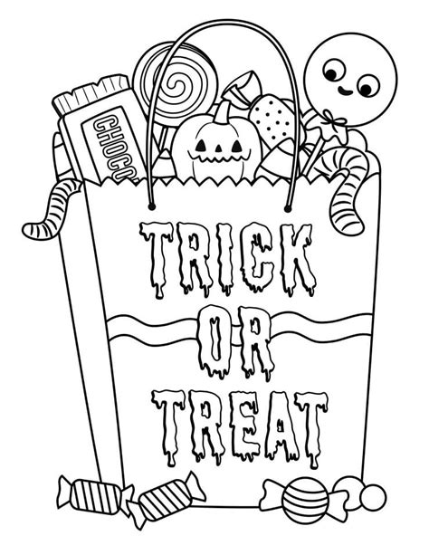 Candy Bag Trick Or Treat Coloring Page Download Print Or Color