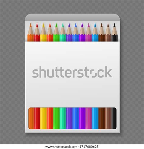 Color Pencil Box Wooden Colored Crayons Stock Vector Royalty Free