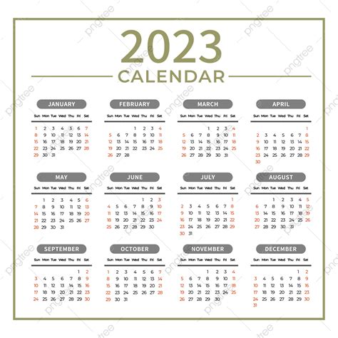 2023 Creative Calendar 2023 Simple Calendar Png And Vector With