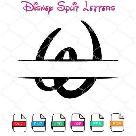 Disney Split Monogram Letters Svg