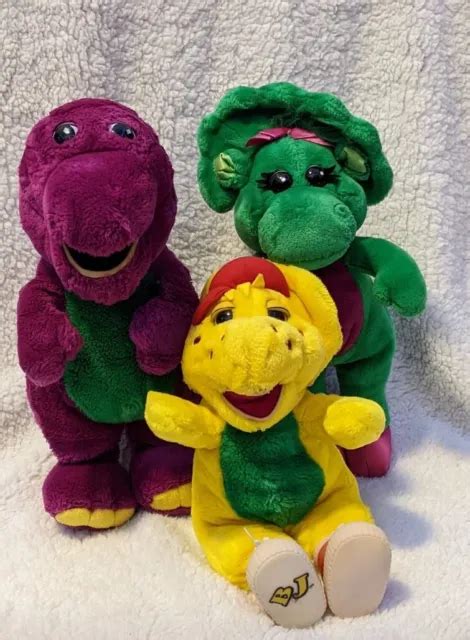 1992 Barney And Friends Plush Lot Baby Bop Bj Barney The Dinosaur