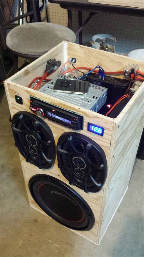 DIY Portable Stereo | Diy boombox, Subwoofer box design, Diy wood projects
