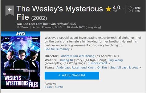 The Wesleys Mysterious File 2002 Bluray 1080p Dts 2audio X264 Chd ~uslt