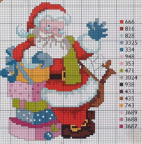 Bring your own santa & mrs claus to life with this jolly cross stitch chart, brought to you by stitch people! Santa Claus with gifts greets - free cross stitch patterns ...