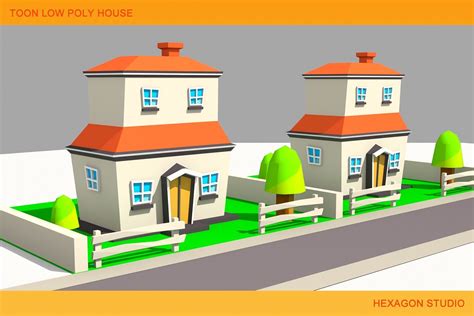 3d Model Toon Low Poly House Vr Ar Low Poly Cgtrader