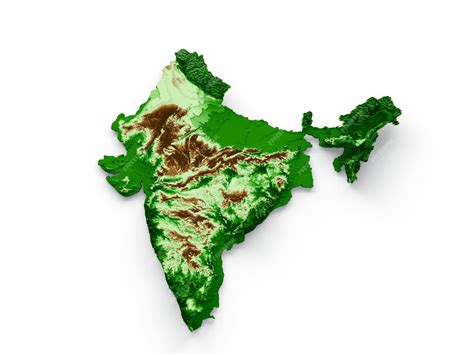 Premium Photo India Topographic Map 3d Realistic Map Color 3d