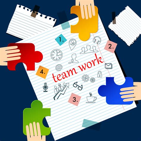 Teamwork Infographic Set Vector Free Download