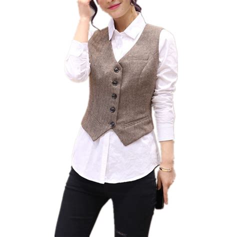 buy vintage short women s vest v neck brief work vests fashion waistcoat for