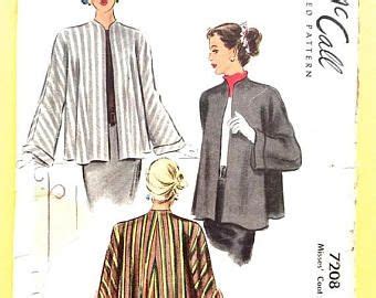 S Mccall Swing Coat Vintage Sewing Pattern Bust Swing Coats Coat Patterns Mccall