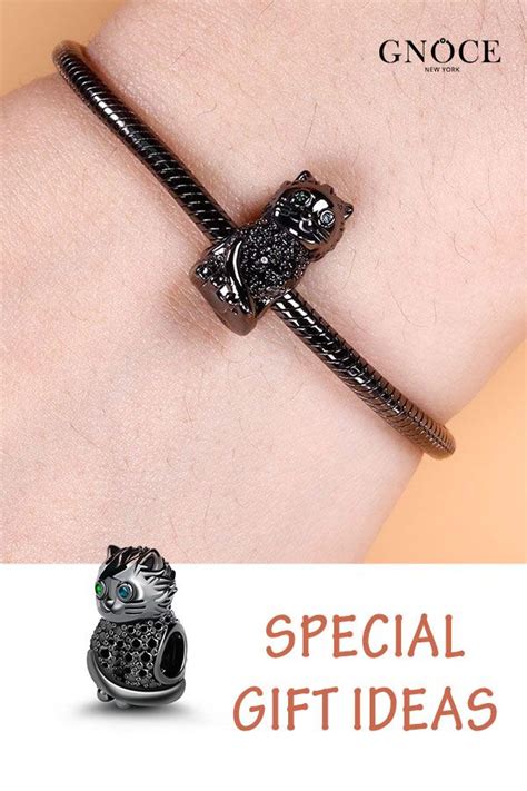 Check this out from gnoce! Black Cat Charm | Sterling silver bead, Cat