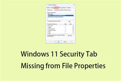 Fix Security Tab Not Showing In Folder Properties Windows 11