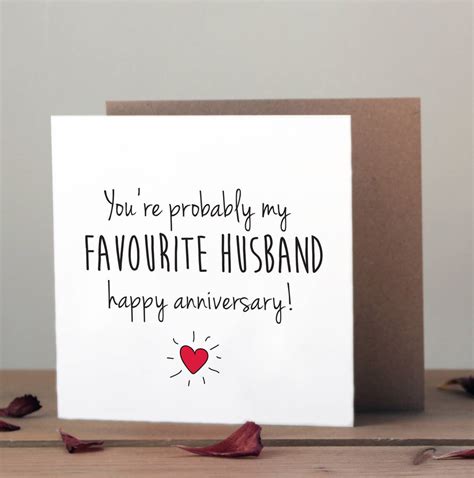 you re probably my favourite husband anniversary card by ivorymint stationery
