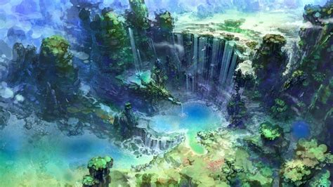Artwork Fantasy Art Waterfall Water Nature Wallpapers Hd Desktop