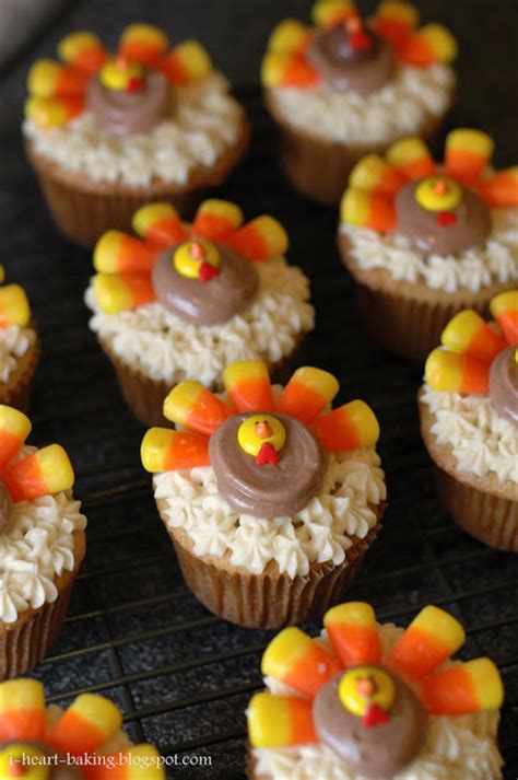 Make your thanksgiving dessert table extra festive this year with cupcakes decorated to look like little turkeys. Delicious Thanksgiving Cupcakes Recipes