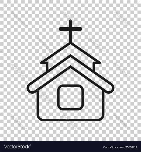 Church Icon In Transparent Style Chapel Royalty Free Vector